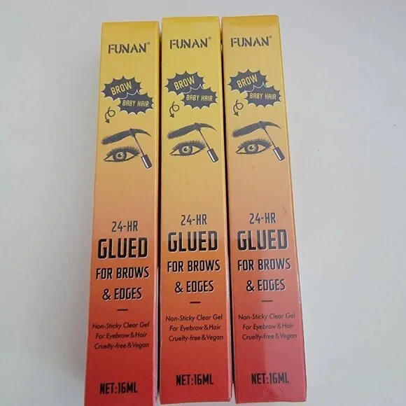3 PACK -New  24 Hour Glued for Brows and Edges Baby Hair Package of 3 - Picture 3 of 10